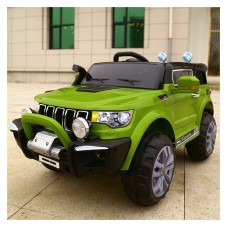 Auto elettrica per bambini, 12v, Jeep, 2 posti, con telecomando 2.4g, verde