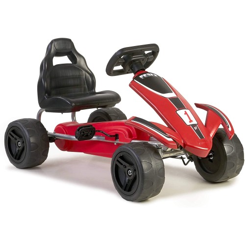 Go-Kart a pedalirt a pedali per Bambini, Feber, rosso e nero
