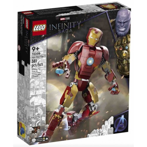 LEGO Marvel Personaggio di Iron Man, Giocattoli Super Heroes per Bambini dai 9 Anni, dal Film Avengers Age Of Ultron della Saga dell'Infinito, 76206