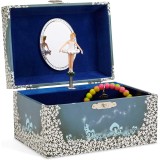 Schmuckkästchen mit blauer sich drehender Fee und weißem Stern, Schwanensee-Melodie, JewelKeeper