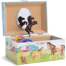 Porta Gioielli con Cavallo Roteante, Design a Stalla, Musica di Home on The Range, JewelKeeper