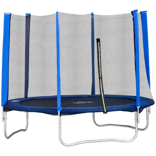 Trampolino elastico, Tappeto Elastico per Bambini e Adulti con Rete e Bordo Imbottito Φ 244 x 244 cm - Blu/Nero
