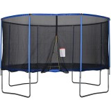 Trampolino elastico, Tappeto Elastico per Bambini e Adulti con Rete e Bordo Imbottito Φ 426 x 269 cm - Blu/Nero