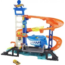 Hot Wheels City Parkgarage con Attacco Squalo – Set Gioco + Auto