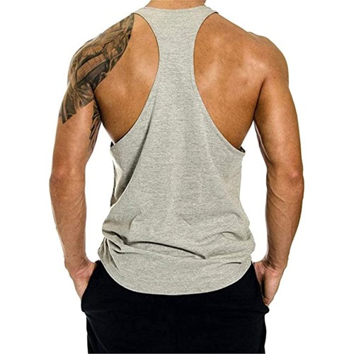 Fitness Tank Top, Fitnessstudio, Bodybuilding, ärmellose Baumwollweste, Sport Tank Top, Cabeen Beast, grau