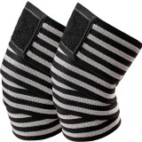 Ginocchiere Powerlifting, fasce per ginocchia, per palestra, Squat, per allenamento gambe, uomini e donne, colore bianco e nero