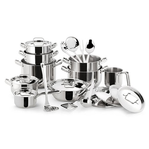 Lagostina Dietetica, Set Batteria Pentole, 24 pz, Acciaio Inox 18/10
