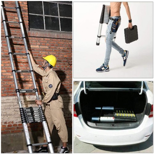 Échelle Télescopique en Aluminium 4,4 m – Pliable, Certifiée EN 131, Capacité 150 kg Échelle Télescopique en Aluminium 4,4 m – Pliable, Certifiée EN 131, Capacité 150 kg