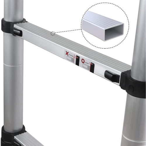 Scala Telescopica in Alluminio 5 m – Pieghevole Portatile, Certificata EN131, Portata 150 kg Scala Telescopica in Alluminio 5 m – Pieghevole Portatile, Certificata EN131, Portata 150 kg