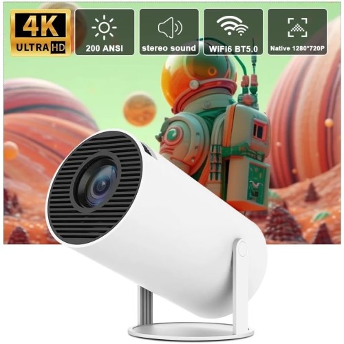 Projecteur 4K, Android 11, HY300, h713, 200ANSI, BT5.0, 1280 x 720P, WiFi, fonction d'inclinaison à 180 degrés, 130 pouces, cinéma maison, projecteur portable Projecteur 4K, Android 11, HY300, h713, 200ANSI, BT5.0, 1280 x 720P, WiFi, fonction d'inclinaison à 180 degrés, 130 pouces, cinéma maison, projecteur portable