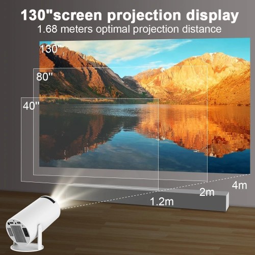 Projecteur 4K, Android 11, HY300, h713, 200ANSI, BT5.0, 1280 x 720P, WiFi, fonction d'inclinaison à 180 degrés, 130 pouces, cinéma maison, projecteur portable Projecteur 4K, Android 11, HY300, h713, 200ANSI, BT5.0, 1280 x 720P, WiFi, fonction d'inclinaison à 180 degrés, 130 pouces, cinéma maison, projecteur portable